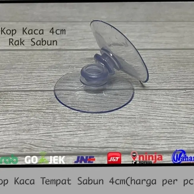 Kop Kaca Tempelan karet Gantungan Bening Serbaguna 4cm Murah