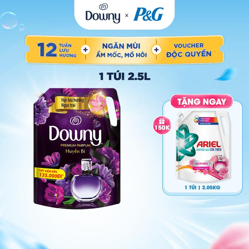 [Mua 1 tặng 1] Nước Xả Vải Downy 2.2L Hương Đam Mê Tặng Nước giặt Ariel cửa trước hương Sen & Nhài 1.55kg