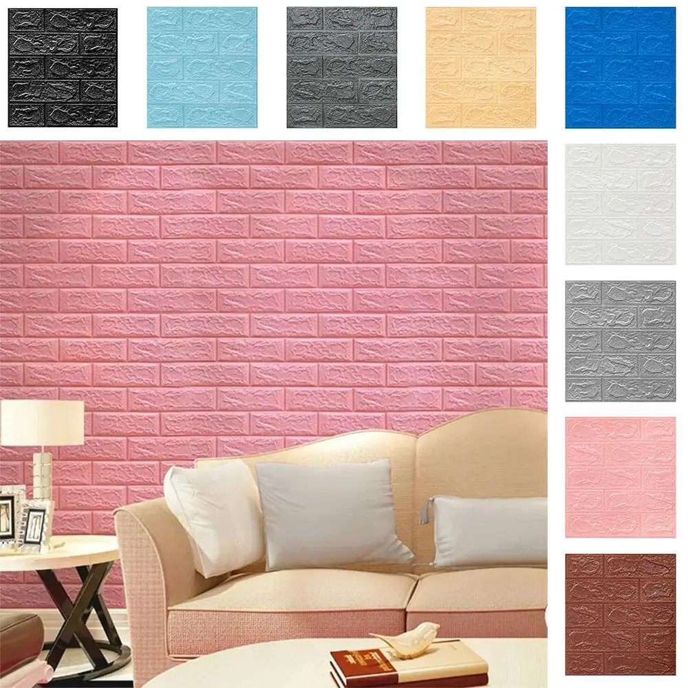 Giấy Dán Tường Gạch Xốp, Chống Thấm Nước, Tự Dính, 3D, Trang Trí Nhà Cửa, Cách Âm, Chống Va Chạm, Tự Dính, Thích Hợp Cho Phòng Khách Phòng Ngủ Và Nhà Bếp, Giấy Dán Tường Tự Dính