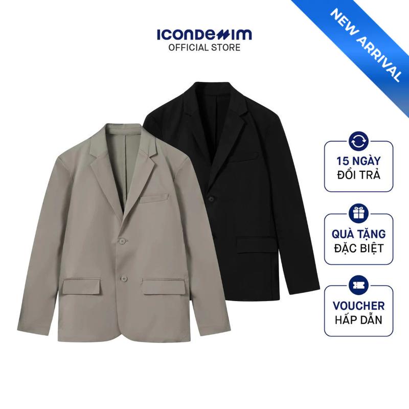  Áo Blazer Nam ICONDENIM Thêu Chữ Ký Túi Trong Form Regular AVID0005 