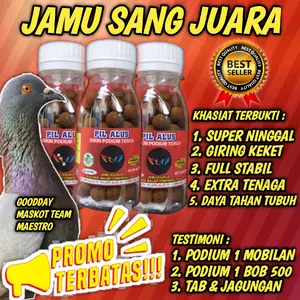JAMU BURUNG MERPATI KOLONG PIL ALUS MERAH KHUSUS BAHAN DAN PLAYER NINGGAL ISI 120 STIKER MERAH