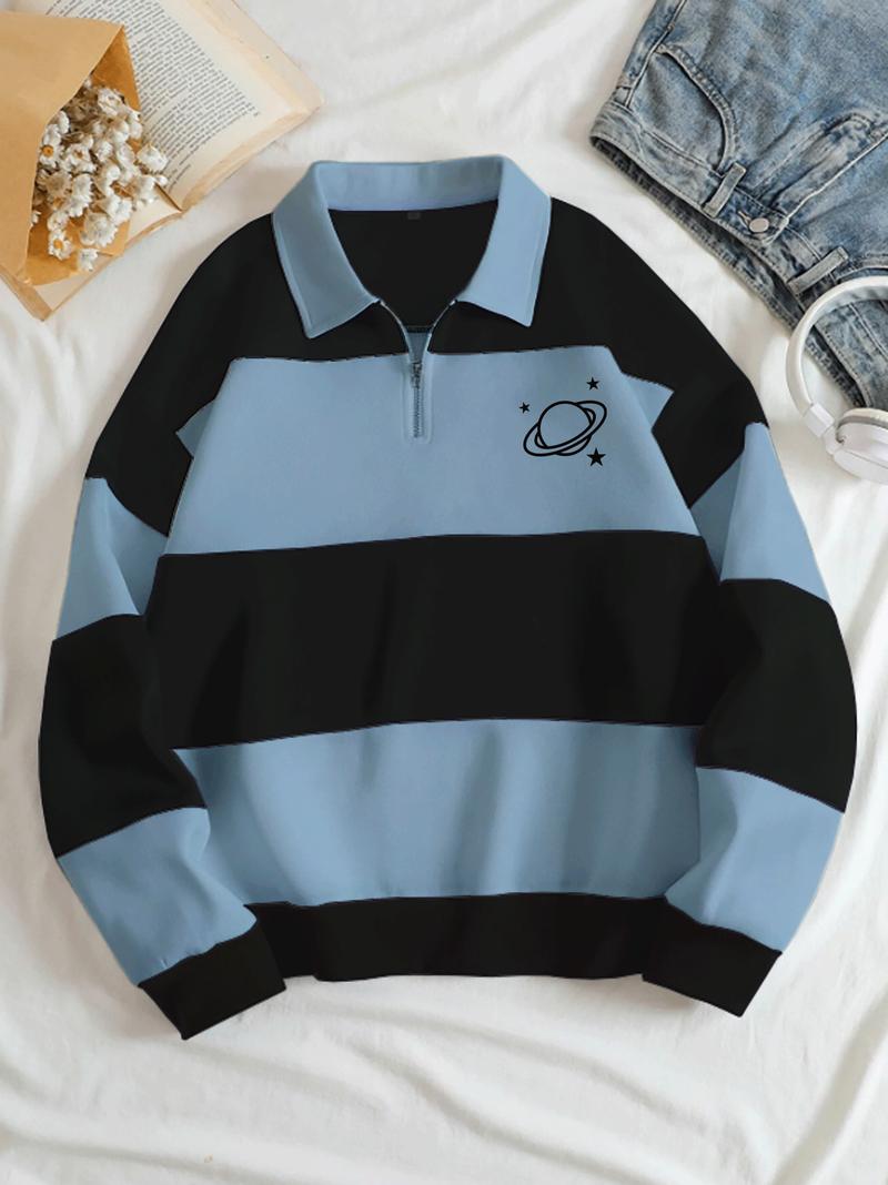 Product Introduction of Luriancloth Sweater Wanita Salur Dewasa Remaja - Unisex Flecee Lengan Panjang Rugby Planet 13