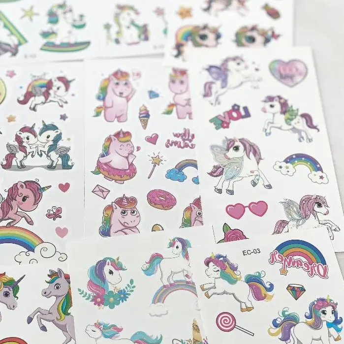 Sticker tato anak tato temporer stiker tato lucu unicorn 6