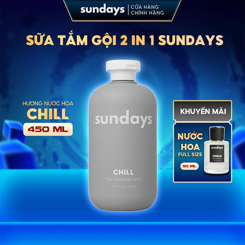 [TẶNG NƯỚC HOA 50ML] Sữa tắm gội nam 2in1 Sundays 500ml hỗ trợ giảm mụn lưng hương nước hoa sữa tắm nam 4in1 namcho nam combo sữa tắm nam Dành Cho Da Nhạy Cảm