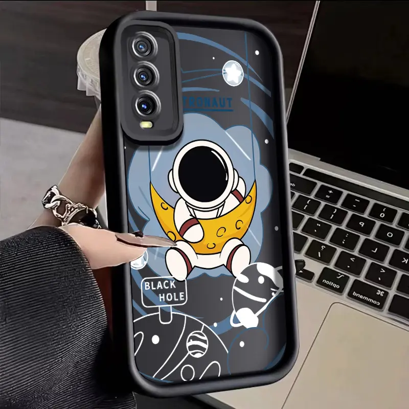 Casing Hp VIVO Y20 Y20s Y20i Y20T Y12s Y12a Y30G Y11s Case silikon anti drop astronot skateboard Casing ponsel HP imut kartun Softcase Kesing