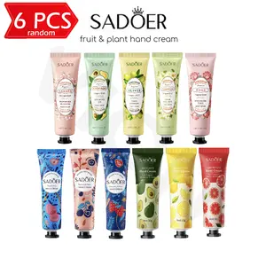 6 Pcs Fruit & Plant Hand Cream Repair Hands Krim Tangan Random