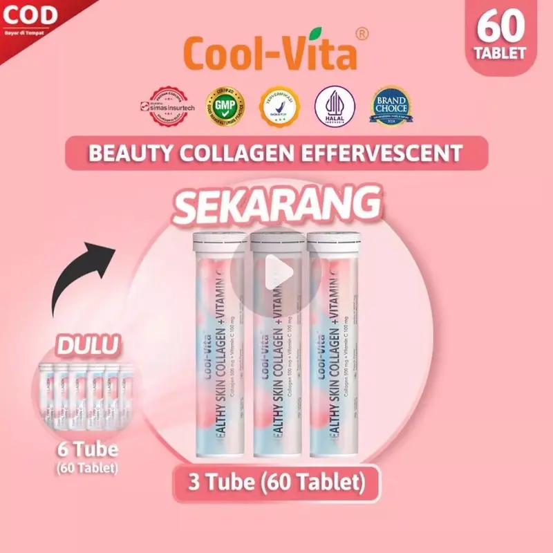 Cool-Vita Minuman Larut Rasa Buah Peach 60 tablet 0