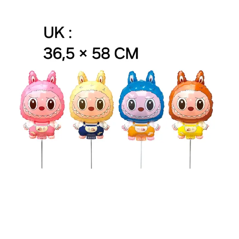 DENGAN STIK | BALON FOIL LABUBU | BALON LABUBU | BALON BONEKA LABUBU | BALON PESAWAT LABUBU 0