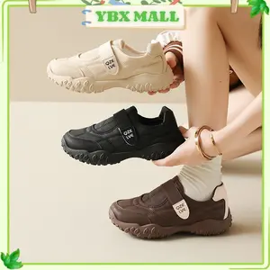 Sepatu Santai Wanita Velcro Ringan Model Populer Sepatu Gaya Retro Jerman Versi Korea Dengan Sol Tebal Casual Shoes Sneakers