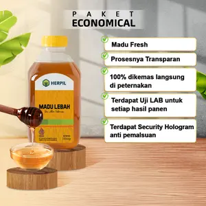 COD [ECONOMICAL PACKAGE] Herpil madu lebah 1 Kg Madu Asli Murni Multiflora Alami Pure Natural Bahan Raw Honey 100% dikemas dipeternakan