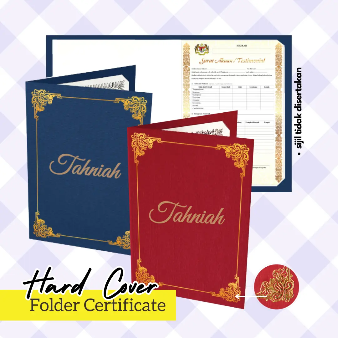 [READY STOCK] Certificate Folder (Hard Cover) with Hot Stamping "TAHNIAH' Berkulit Keras / Skrol sijil / Folder sijil Stationery