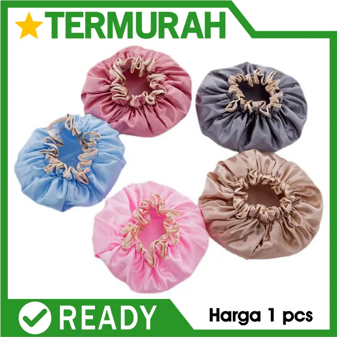 SHOWER CAP PREMIUM TOPI MANDI PENUTUP KEPALA ANTI AIR  tutup Kepala Tebal Travel REUSEABLE Waterproof