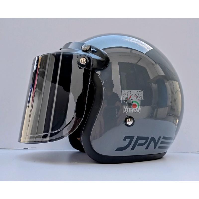 Helm Bogo JPN Abu lava Metalic Kaca Cembung 5