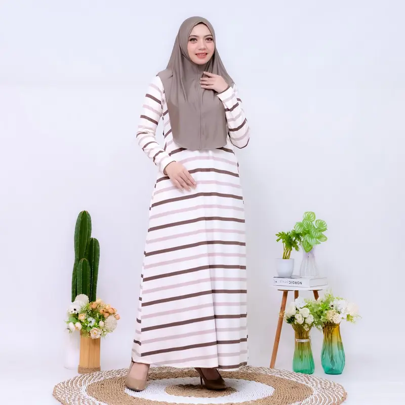 Set Aulia Dress Hijab Syar'i Mix Jersey Premium - Gamis Muslim 3
