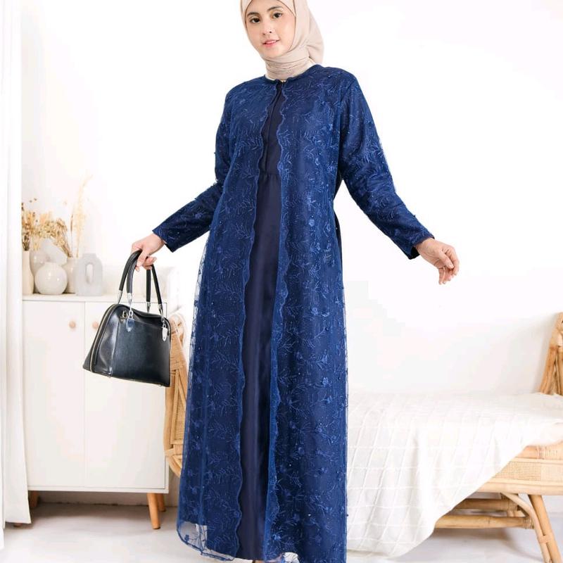 GAMIS PESTA BUSUI TERBARU / TERLARIS SIZE M-L-XL- XXL-STANDAR DAN JUMBO TANGAN FUL BURKAT ,BAHAN SATIN 6