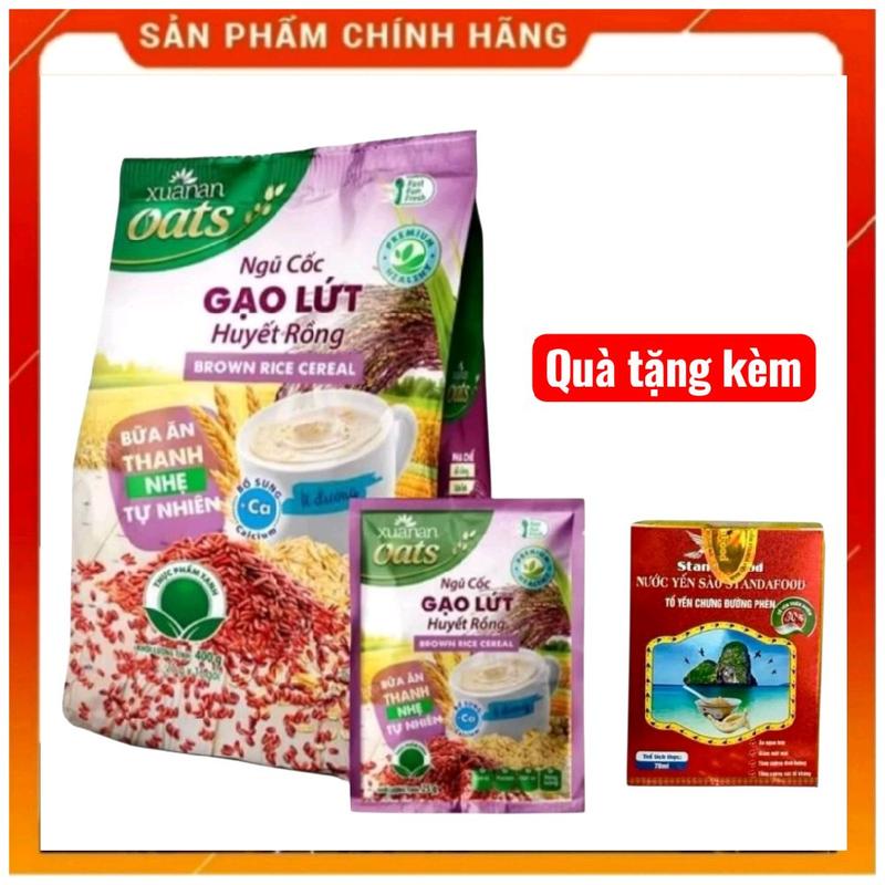    DATE MỚI KÈM HỢP YẾN 70ML 30%    NGŨ CỐC GẠO LỨT HUYẾT RỒNG TĂNG CƯỜNG DINH DƯỠNG GẠO LỨT HUYẾT RỒNG XUÂN AN - BỮA ĂN  THANH NHẸ  TỰ NHIÊN. 