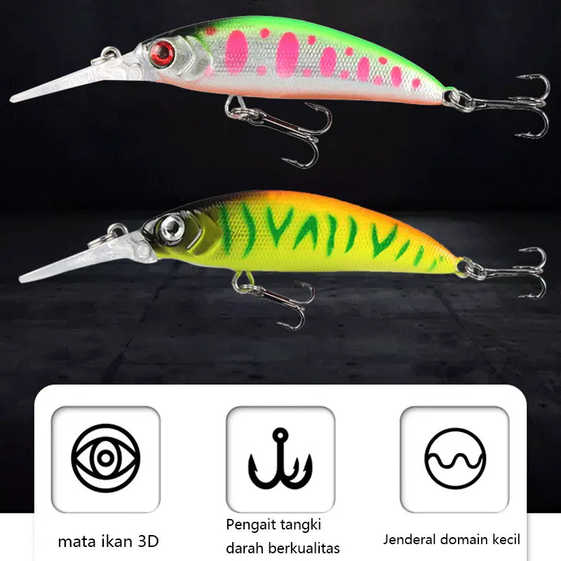 Umpan Pancing 7Cm/5.6G Mata 3d Umpan Pancing Kecil Umpan Berenang Ikan Kecil Umpan Pancing Pesca Leurre Buatan Umpan Keras Plastik Penggetar Lure 6