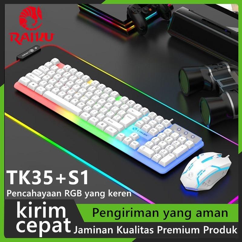 Prime Raiku Computer RAIKU T35 Keyboard and Mouse set Gaming RGB LED color Backlit Keyboard ...