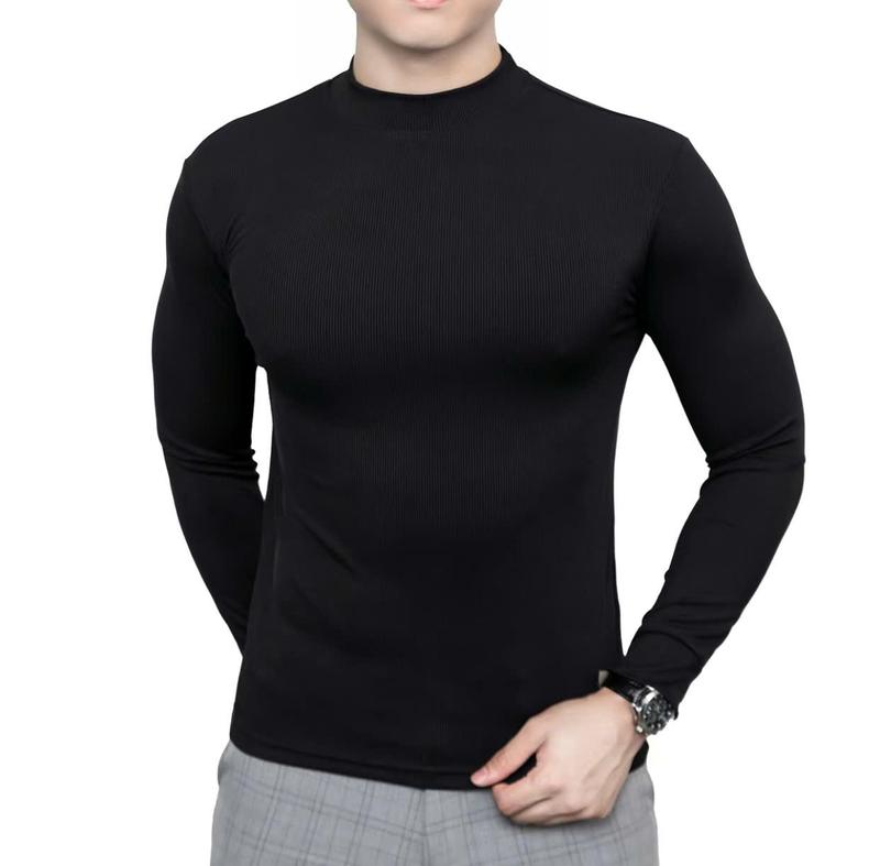   COMBO 2 ÁO  Áo thun tay dài giữ nhiệt  nam nữ  hotrend chất vải thun gân quảng châu dày dặn co giãn 4 chiều. Menswear Màu Đen 