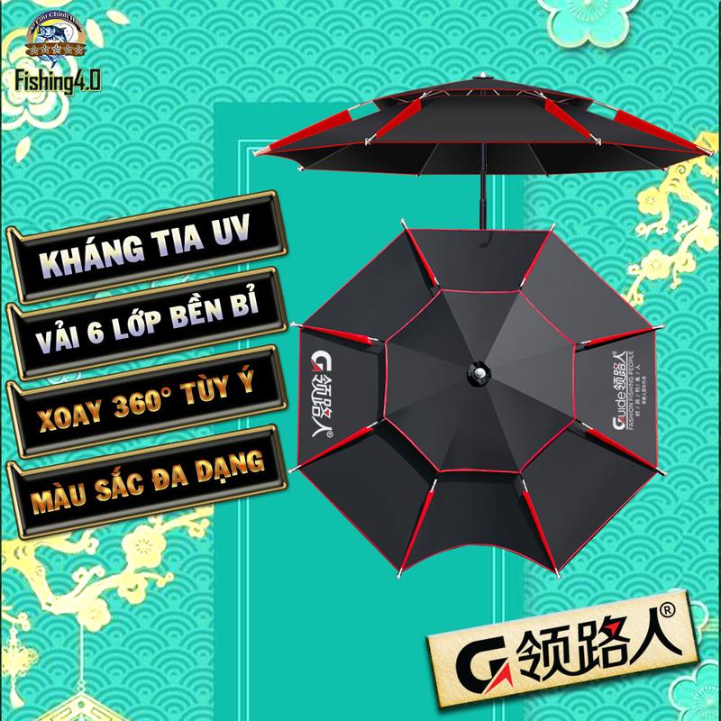 Ô câu cá - ô dù che nắng che mưa cao cấp - 1m8 2m0 - 2m2 - 2m4 Nhiều màu ô câu cá Guide AA46