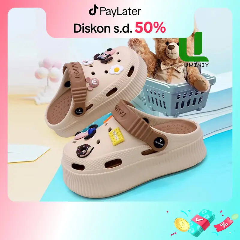 UMINIY Sandal Baim Karet Anak Cowok Sandal EVA Warna Motif Kartun Sandal kodok Anak Laki-Laki