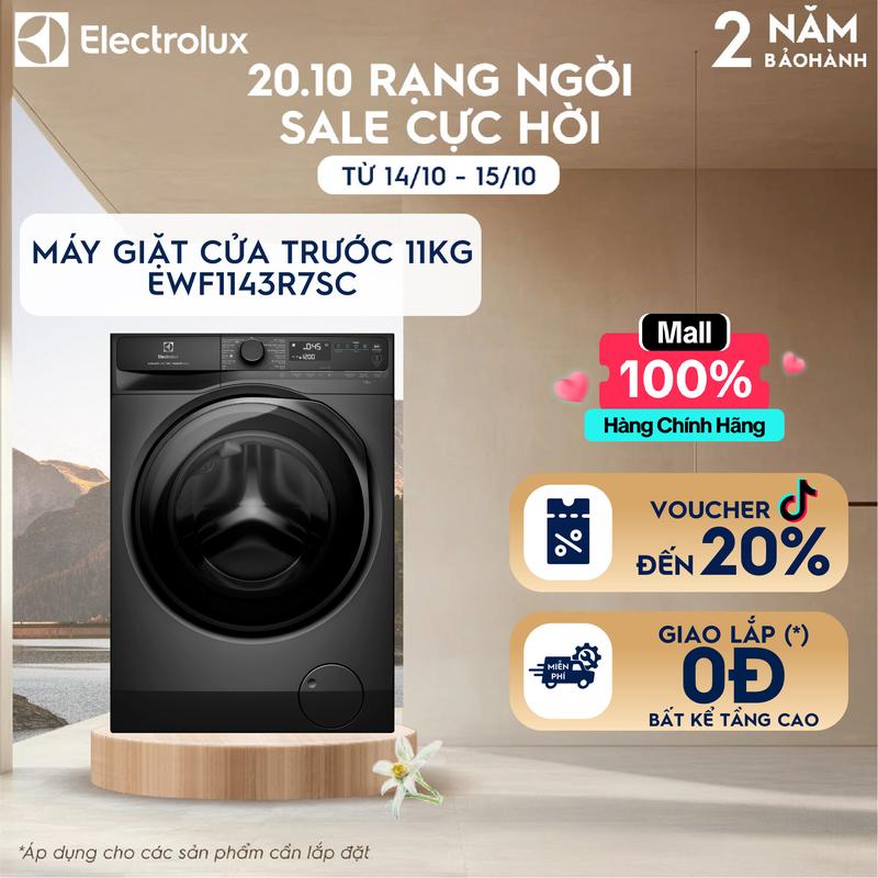 [MỚI] Máy giặt cửa ngang Electrolux 11kg UltimateCare 700 EWF1143R7SC Inverter Làm Sạch - Free Giao lắp