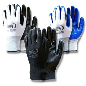 PAKET HEMAT 3- 6 Pasang GEKKO GRIP Sarung Tangan Safety Kerja Karet Latex / Sarung Tangan Anti Cutting Anti Slip