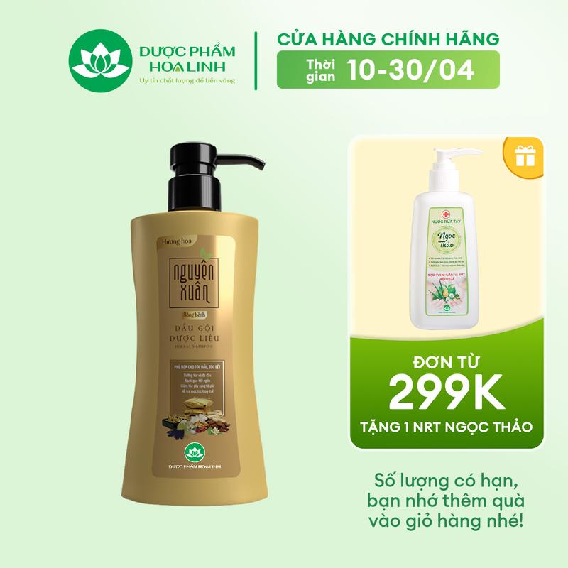 Dầu gội dược liệu Nguyên Xuân bồng bềnh 350ml - Dành cho tóc dầu bết - Tặng thêm 10% thể tích giá không đổi