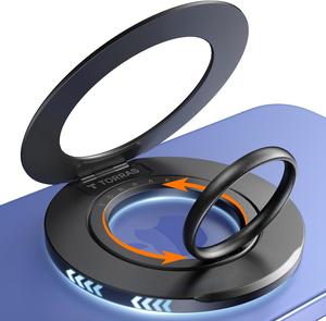 【2025新型・2in1 スマホリング】 TORRAS MagSafe対応 リング 360度回転 バンカーリング スマホスタンド 縦横両用 マグネット リング iPhone17/16/15/14/13/12用 薄型 マグセーフ 携帯リング 強力磁石 落下防止 メタルリング付き「Ostand Go」