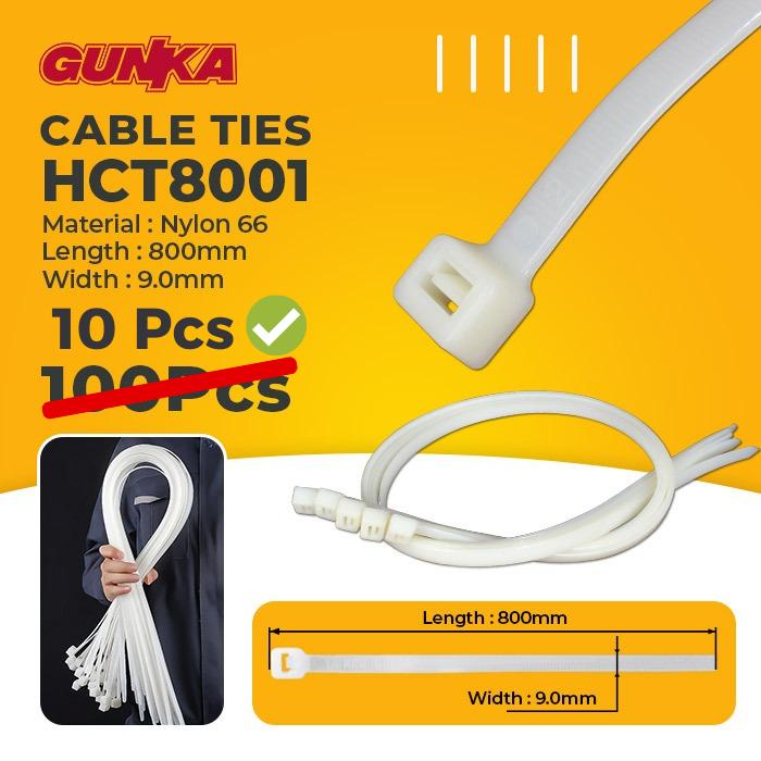 Gambar 10-Pcs Cable Ties (80cm Putih) INGCO HCT8001 Tali Kabel Tis Tie Nylon dari INGCO Tools by GUNKA Kab. Gianyar Tokopedia