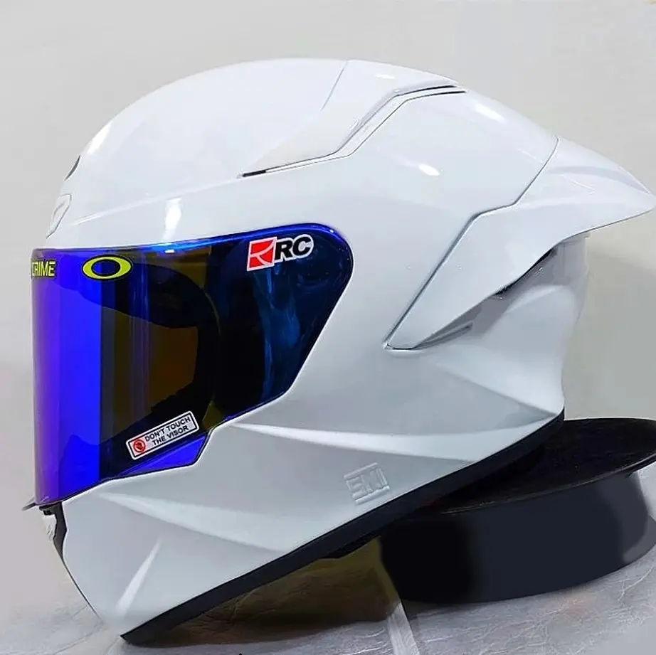 helm TT-course MLA solid white. kaca bisa request