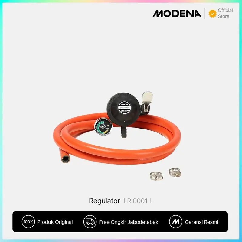 MODENA GENUINE PARTS Bravareg Set/Regulator Klik + Selang Kompor Gas - LR 0001 L