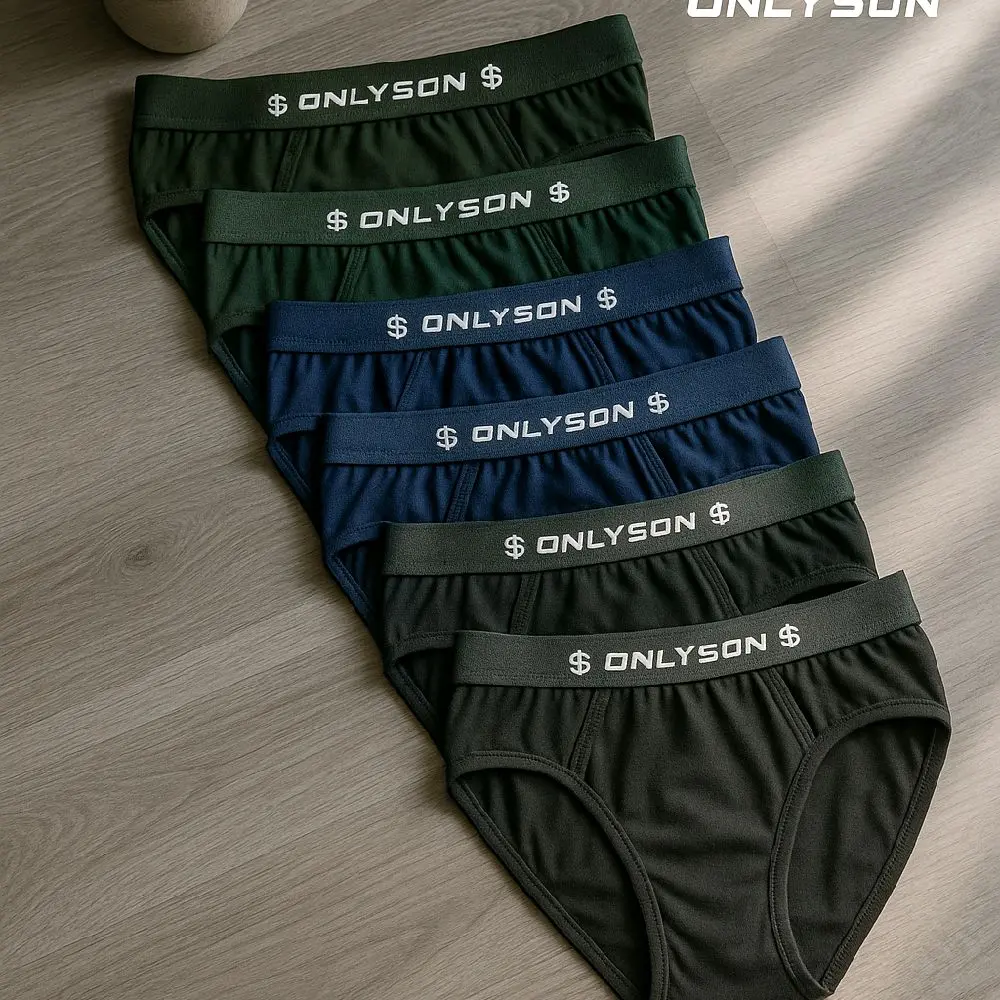 Obral 6pcs CD Celana Dalam Pria Bahan Katun Motif Polos Fashion Lembut Nyaman Boxer Dewasa Pendek Remaja Basic celanadalam sport Boxer Celana selem  pak kolor  pria