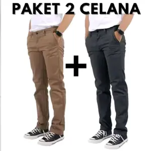 Beli 1 gratis 1 celana Chinos panjang slimfit celana pria panjang pria dewasa ukuran size 27 38