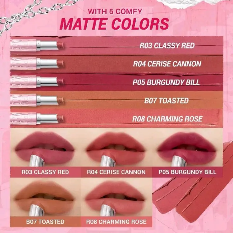 DAZZLE ME COLOR CHROME LIP MATTE LIP GLAZE LIPSTICK LIPSTIK 1