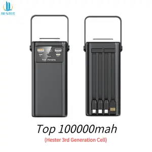 66W powerbank 100000mah power bank original asli powerbank 100000mah large capacity power bank awet tahan lama power station powerbank fast charging 66W powerbank robot power bank hester led lamp