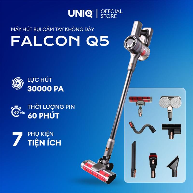 Máy hút bụi cầm tay không dây UNIQ Falcon Q5 cây hút bụi lau nhà mini gia đình đa năng ô tô ga giường sofa nệm