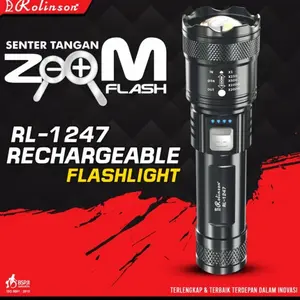 SENTER LED ZOOM CAS ROLINSON RL-1247 LED 30W - CAHAYA TERANG - JARAK JAUH - TAHAN LAMA - TYPE-C
