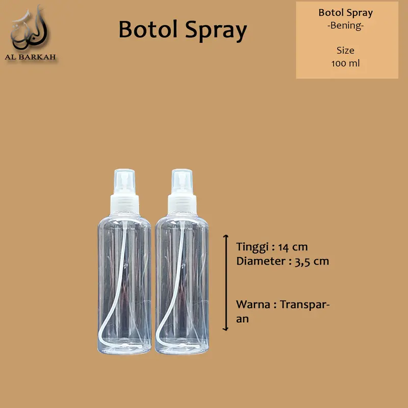 Botol Spray Kosong 250ml dan 100ml Botol Wudhu Perlengkapan Haji dan Umroh Pria Wanita Putih 1