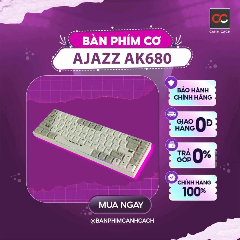  Bàn phím cơ HOTSWAP KEYCAP PBT AJAZZ AK680 - 1 mode cắm dây . 