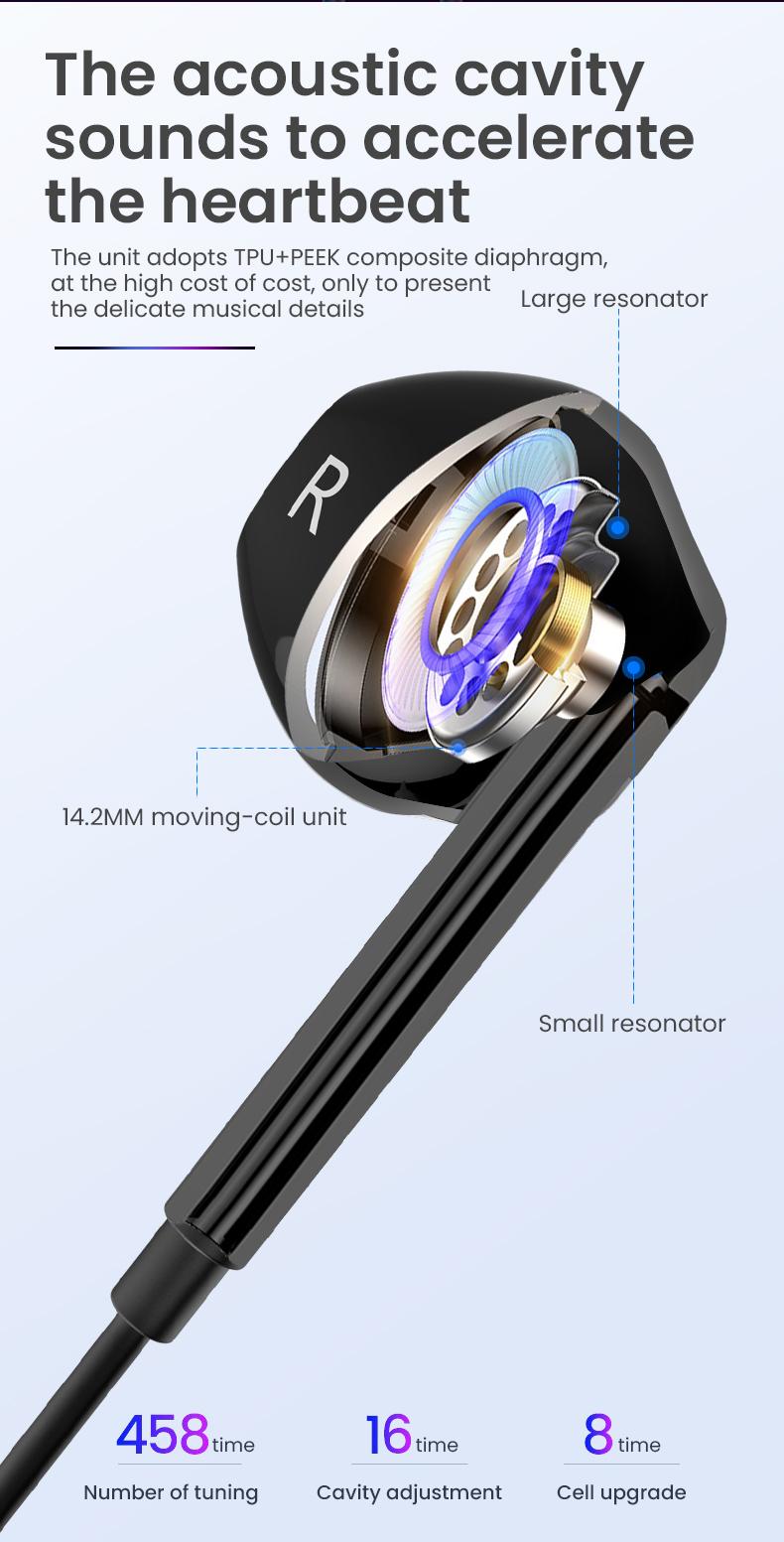 Product Introduction of BlueWow-Tai Nghe Loại C M15, HiFi, Âm Trầm, Âm Thanh Nổi, Điều Khiển Âm Lượng, Mic, Tai Nghe Có Dây Cho Galaxy 6