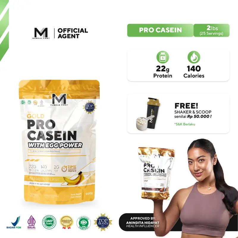 MUSCLE FIRST Pro Casein 2lbs/900gr - Whey Protein Telur 0