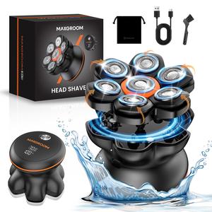 Maxgroom 7D防水電動シェーバー メンズ用 柔軟な刃で肌に密着 長時間バッテリー寿命 LEDディスプレイ付き 湿・乾両用