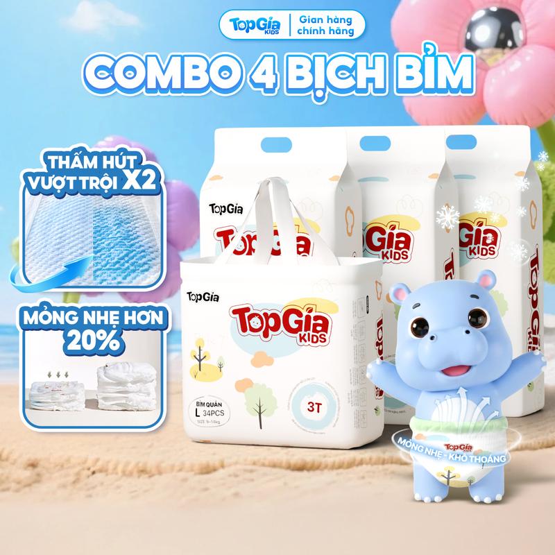 [COMBO 4B TIẾT KIỆM]  NÂNG CẤP, HIỆN ĐẠI - CÂN BẰNG DA, PH <7, SIÊU TIẾT KIỆM  Tã Bỉm Topgiakids LIVE HCM