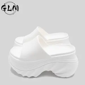 GLM Sendal slop wedges wanita korean import super high heels tinggi 9cm bahan sandal karet ringan