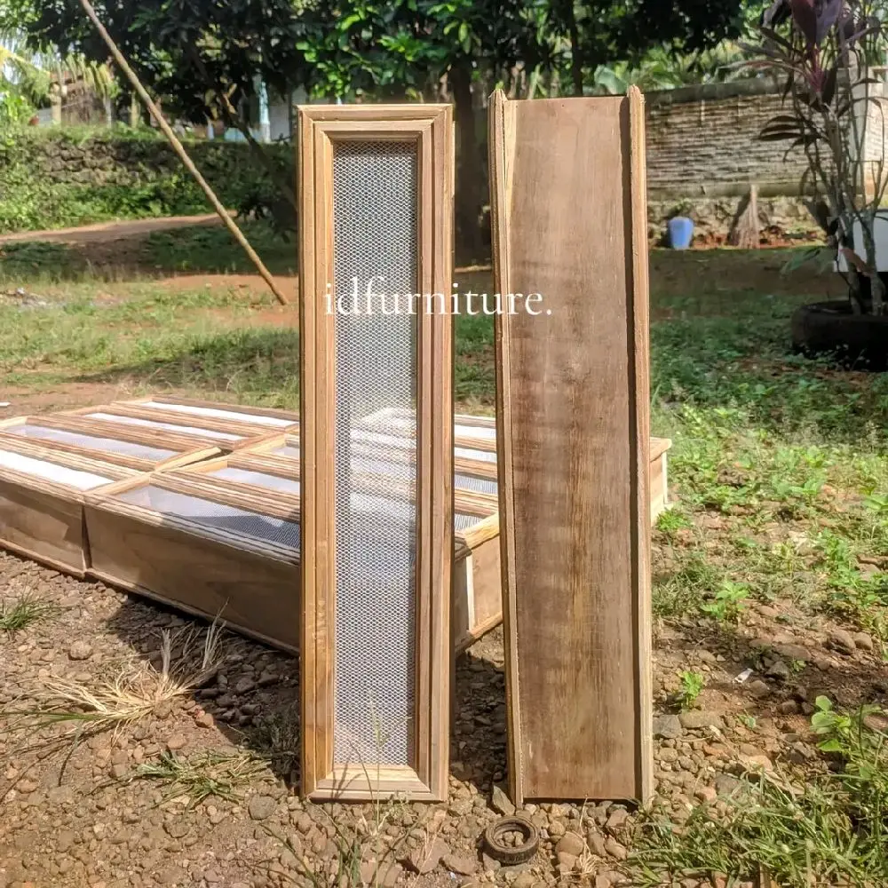 Loster Minimalis Dua Muka Kayu Jati untuk Ventilasi Udara Berbagai Ukuran - IDFurniture