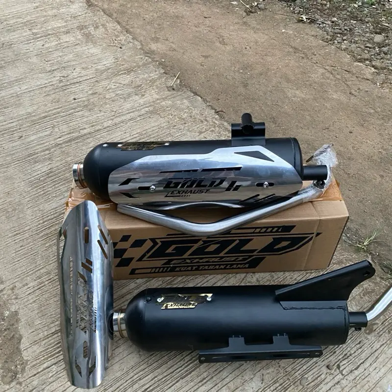 Knalpot original GOLD EXHAUST Tameng stainles steel Vario 125/150 Beat Scoopy Mio Aerox Nmax type suara Bass adem motorcycle foto