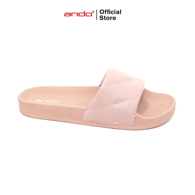 Ando Official Sandal Selop Slip On Almas Wanita Dewasa - Merah Muda 0