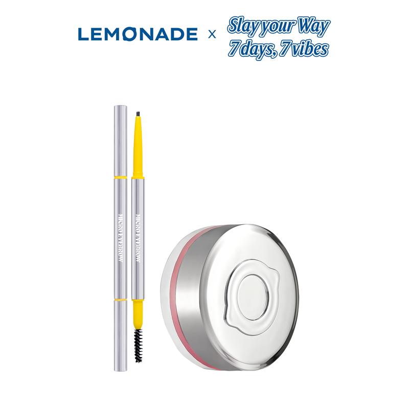 Combo 01 Má hồng căng bóng dạng phấn nước thuần chay Mirror Mirror Blush Cushion 8g và 01 Chì kẻ mày siêu mảnh lâu trôi Lemonade Micro Eyebrow 0,1g