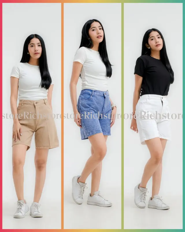 PAKET 100 RIBU DAPET 2 CELANA JEANS WANITA HOTPANTS MODEL KOREAN STYLE Denim 1